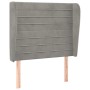 Cabecero con orejas de terciopelo gris claro 103x23x118/128 cm de , Cabeceros y pies de cama - Ref: Foro24-3118138, Precio: 6...