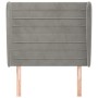 Cabecero con orejas de terciopelo gris claro 103x23x118/128 cm de , Cabeceros y pies de cama - Ref: Foro24-3118138, Precio: 6...