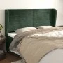 Headboard with dark green velvet ears 183x23x118/128cm by , Headboards and footboards - Ref: Foro24-3118159, Price: 144,22 €,...
