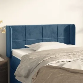 Dark blue velvet headboard 93x16x78/88 cm by , Headboards and footboards - Ref: Foro24-3118808, Price: 56,65 €, Discount: %