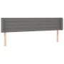 Dark gray fabric headboard 203x16x78/88 cm by , Headboards and footboards - Ref: Foro24-3118931, Price: 72,44 €, Discount: %
