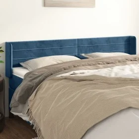 Dunkelblaues Samtkopfteil 203x16x78/88 cm von , Kopf- und Fußteile - Ref: Foro24-3118978, Preis: 65,04 €, Rabatt: %