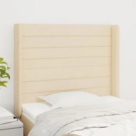 Cabecero con orejas de tela color crema 103x16x118/128 cm de , Cabeceros y pies de cama - Ref: Foro24-3119715, Precio: 81,81 ...