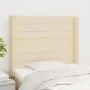 Kopfteil mit Ohren aus cremefarbenem Stoff, 103 x 16 x 118/128 cm von , Kopf- und Fußteile - Ref: Foro24-3119715, Preis: 81,8...