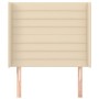Cabecero con orejas de tela color crema 103x16x118/128 cm de , Cabeceros y pies de cama - Ref: Foro24-3119715, Precio: 83,18 ...