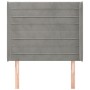 Cabecero con orejas de terciopelo gris claro 103x16x118/128 cm de , Cabeceros y pies de cama - Ref: Foro24-3119762, Precio: 6...