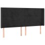Cabecero con orejas de terciopelo negro 203x16x118/128 cm de , Cabeceros y pies de cama - Ref: Foro24-3119788, Precio: 102,61...