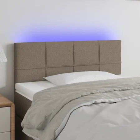 Taupe gray fabric headboard with LED 90x5x78/88 cm by , Headboards and footboards - Ref: Foro24-3121598, Price: 47,31 €, Disc...