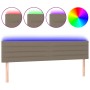 Cabecero con LED de tela gris taupe 200x5x78/88 cm de , Cabeceros y pies de cama - Ref: Foro24-3121778, Precio: 67,32 €, Desc...