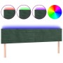 Cabecero con LED de terciopelo verde oscuro 200x5x78/88 cm de , Cabeceros y pies de cama - Ref: Foro24-3121821, Precio: 76,90...