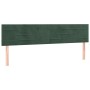 Cabecero con LED de terciopelo verde oscuro 200x5x78/88 cm de , Cabeceros y pies de cama - Ref: Foro24-3121821, Precio: 76,90...