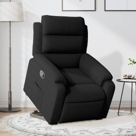 Sillón reclinable elevable terciopelo negro en Sillones | Comprar online en Foru.es