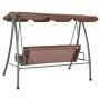 Banco columpio de exterior con dosel color café de vidaXL, Balancines de jardín - Ref: Foro24-43238, Precio: 195,80 €, Descue...
