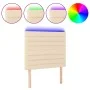 Headboard with LED lights cream fabric 100x5x118/128 cm by , Headboards and footboards - Ref: Foro24-3122559, Price: 88,27 €,...