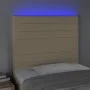 Headboard with LED lights cream fabric 100x5x118/128 cm by , Headboards and footboards - Ref: Foro24-3122559, Price: 88,27 €,...