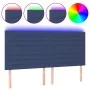 Headboard with LED lights blue fabric 180x5x118/128 cm by , Headboards and footboards - Ref: Foro24-3122584, Price: 121,67 €,...