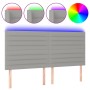 Cabecero con luces LED tela gris claro 180x5x118/128 cm de , Cabeceros y pies de cama - Ref: Foro24-3122578, Precio: 116,63 €...