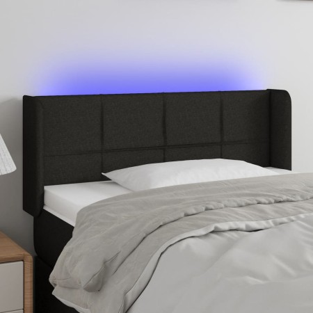 Cabecero con LED de tela negro 83x16x78/88 cm de , Cabeceros y pies de cama - Ref: Foro24-3123212, Precio: 46,29 €, Descuento: %