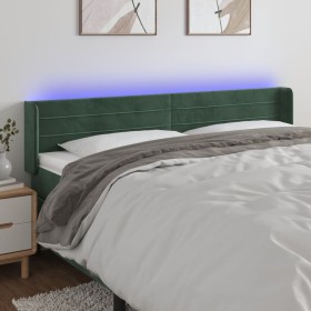 Cabecero con LED de terciopelo verde oscuro 203x16x78/88 cm de , Cabeceros y pies de cama - Ref: Foro24-3123445, Precio: 88,5...