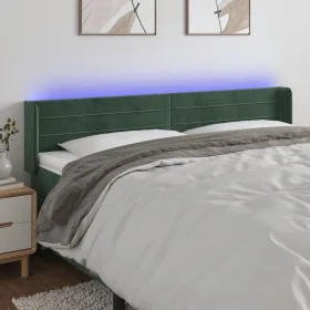 Cabecero con LED de terciopelo verde oscuro 203x16x78/88 cm de , Cabeceros y pies de cama - Ref: Foro24-3123445, Precio: 80,4...