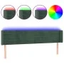 Dunkelgrünes Samtkopfteil mit LED 203x16x78/88 cm von , Kopf- und Fußteile - Ref: Foro24-3123445, Preis: 80,44 €, Rabatt: %