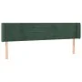 Dark green velvet headboard with LED 203x16x78/88 cm by , Headboards and footboards - Ref: Foro24-3123445, Price: 80,44 €, Di...