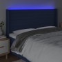 Cabecero con LED de tela azul 203x16x118/128 cm de , Cabeceros y pies de cama - Ref: Foro24-3124216, Precio: 135,01 €, Descue...