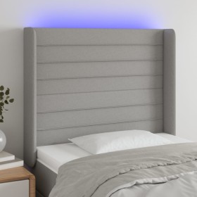 Cabecero con LED de tela gris claro 103x16x118/128 cm de , Cabeceros y pies de cama - Ref: Foro24-3124178, Precio: 71,03 €, D...