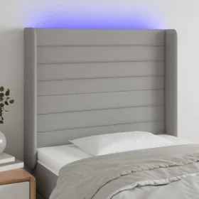 Hellgraues Stoffkopfteil mit LED 103x16x118/128 cm von , Kopf- und Fußteile - Ref: Foro24-3124178, Preis: 72,18 €, Rabatt: %