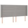 Light gray fabric headboard with LED 183x16x118/128 cm by , Headboards and footboards - Ref: Foro24-3124202, Price: 122,85 €,...
