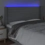 Light gray fabric headboard with LED 183x16x118/128 cm by , Headboards and footboards - Ref: Foro24-3124202, Price: 122,85 €,...