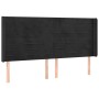Cabecero con LED de terciopelo negro 203x16x118/128 cm de , Cabeceros y pies de cama - Ref: Foro24-3124256, Precio: 109,14 €,...