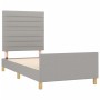 Estructura de cama con cabecero de tela gris claro 100x200 cm de , Camas y somieres - Ref: Foro24-3125114, Precio: 127,41 €, ...