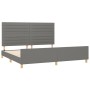 Estructura de cama con cabecero tela gris oscuro 200x200 cm de , Camas y somieres - Ref: Foro24-3125163, Precio: 242,27 €, De...
