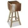 Küchenhocker aus echtem Leder und massivem Teakholz von vidaXL, Küchenhocker - Ref: Foro24-244543, Preis: 125,09 €, Rabatt: %