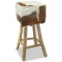 Küchenhocker aus echtem Leder und massivem Teakholz von vidaXL, Küchenhocker - Ref: Foro24-244543, Preis: 125,09 €, Rabatt: %