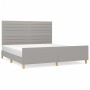 Estructura de cama con cabecero gris claro tela 180x200 cm de , Camas y somieres - Ref: Foro24-3125154, Precio: 243,13 €, Des...