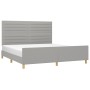 Estructura de cama con cabecero gris claro tela 180x200 cm de , Camas y somieres - Ref: Foro24-3125154, Precio: 243,13 €, Des...