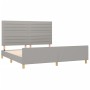Estructura de cama con cabecero gris claro tela 180x200 cm de , Camas y somieres - Ref: Foro24-3125154, Precio: 243,13 €, Des...