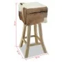 Küchenhocker aus echtem Leder und massivem Teakholz von vidaXL, Küchenhocker - Ref: Foro24-244543, Preis: 125,09 €, Rabatt: %