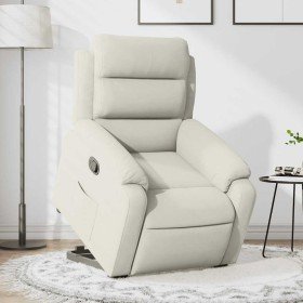 Sillón reclinable elevable terciopelo crema en Sillones | Comprar online en Foru.es