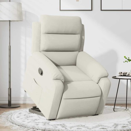 Sillón reclinable elevable terciopelo crema en Sillones | Comprar online en Foru.es