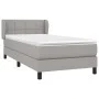 Box spring bed with light gray fabric mattress 90x200 cm by , Beds and slatted bases - Ref: Foro24-3126213, Price: 299,61 €, ...