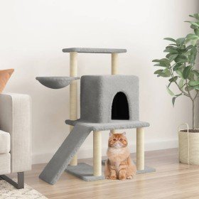 Rascador para gatos con postes de sisal gris claro 96,5 cm en Mobiliario para gatos | Comprar online en Foru.es