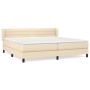 Cama box spring con colchón tela color crema 200x200 cm de , Camas y somieres - Ref: Foro24-3126354, Precio: 568,40 €, Descue...