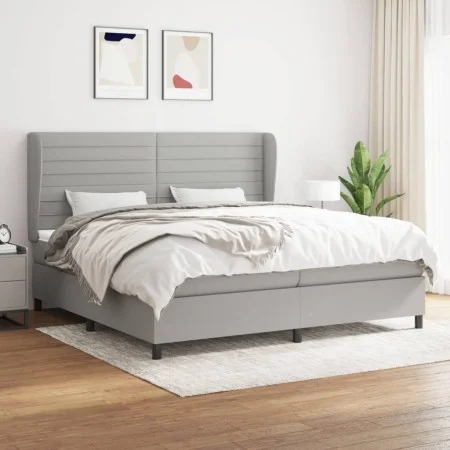 Boxspringbett mit hellgrauer Stoffmatratze 200x200 cm von , Betten und Lattenroste - Ref: Foro24-3128069, Preis: 682,61 €, Ra...