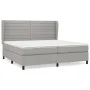 Box spring bed with light gray fabric mattress 200x200 cm by , Beds and slatted bases - Ref: Foro24-3128069, Price: 682,61 €,...