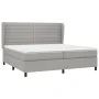 Box spring bed with light gray fabric mattress 200x200 cm by , Beds and slatted bases - Ref: Foro24-3128069, Price: 682,61 €,...