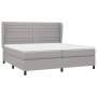 Cama box spring con colchón tela gris claro 200x200 cm de , Camas y somieres - Ref: Foro24-3128069, Precio: 696,03 €, Descuen...