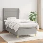Box spring bed with light gray fabric mattress 90x190 cm by , Beds and slatted bases - Ref: Foro24-3128565, Price: 314,88 €, ...